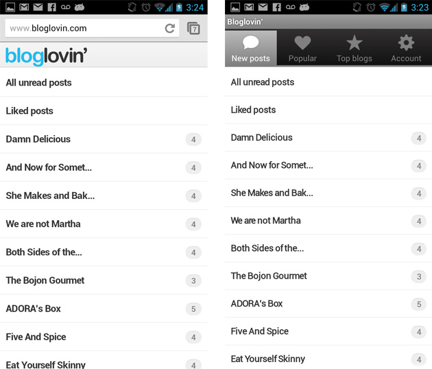 Blogin mobile Android application Blogin mobile Android application
