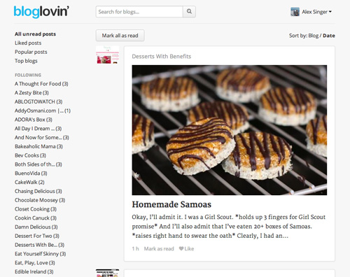 Bloglovin homescreen layout Bloglovin homescreen layout