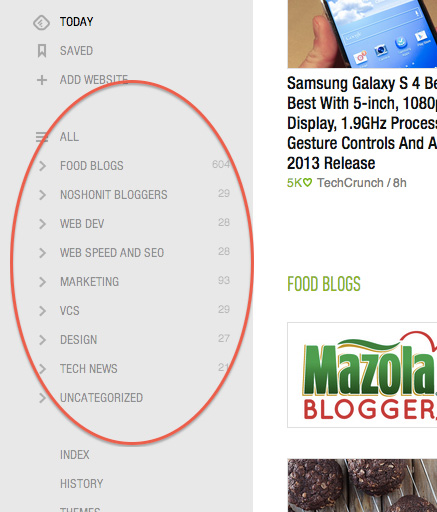 Feedly subscription list Feedly subscription list
